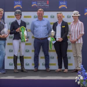 Lucy Wheeler receiving her prizes as winner of the TopSpec Challenge for The Corinthian Cup. 1
