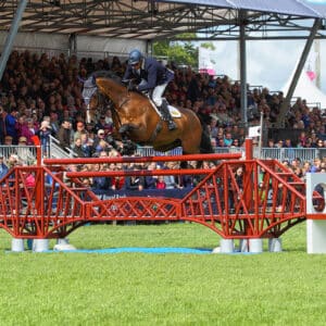Mystic Hurricane winning the Grand Prix at the Royal Highland Show ridden and owned by Keith Shore smaller